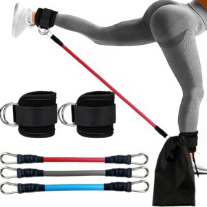 Widerstandsbänder Set mit Knöchelgurt, Liucongbd -Knöchelgewichtsbänder für Frauen, Gesäßmuskeln und Beine Übungsausrüstung für Haustraining im Fitnessstudio Hip Pilates Hip Fitness Training