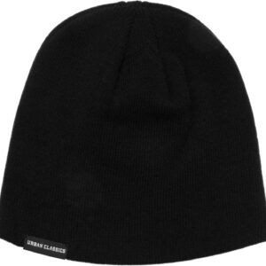 Urban Classics Unisex gestrickt Basic Mützenhut für Männer und Frauen mit Logo -Flagge am Rande, in vielen Farben erhältlich