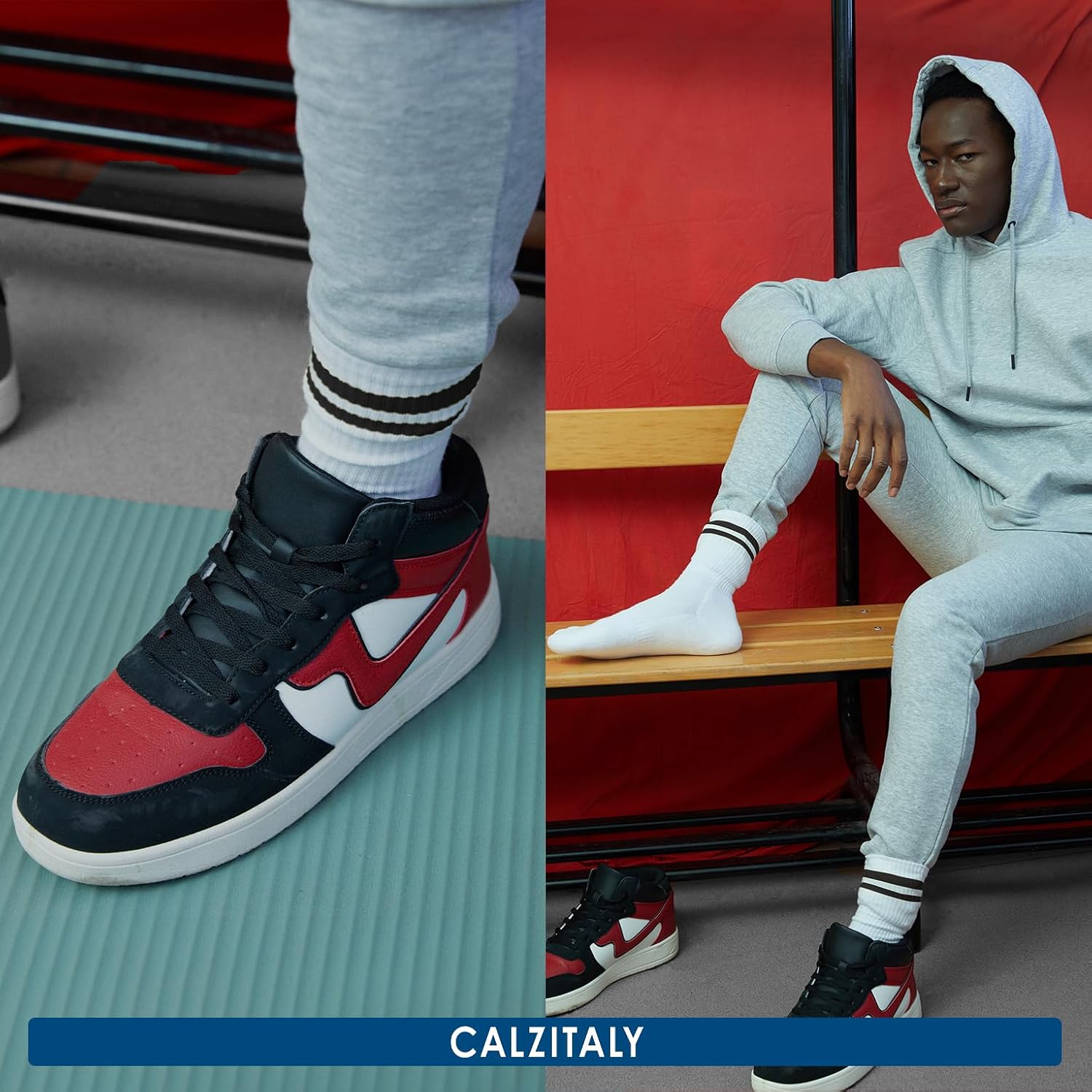 Calzitaly Pack von 2-3-4 Paar Unisex-Tennissocken, Padel Running Crossfit Fitness, atmungsaktive und Polsterung, Sportsocken für Männer und Frauen, hergestellt in Italien – Bild 2