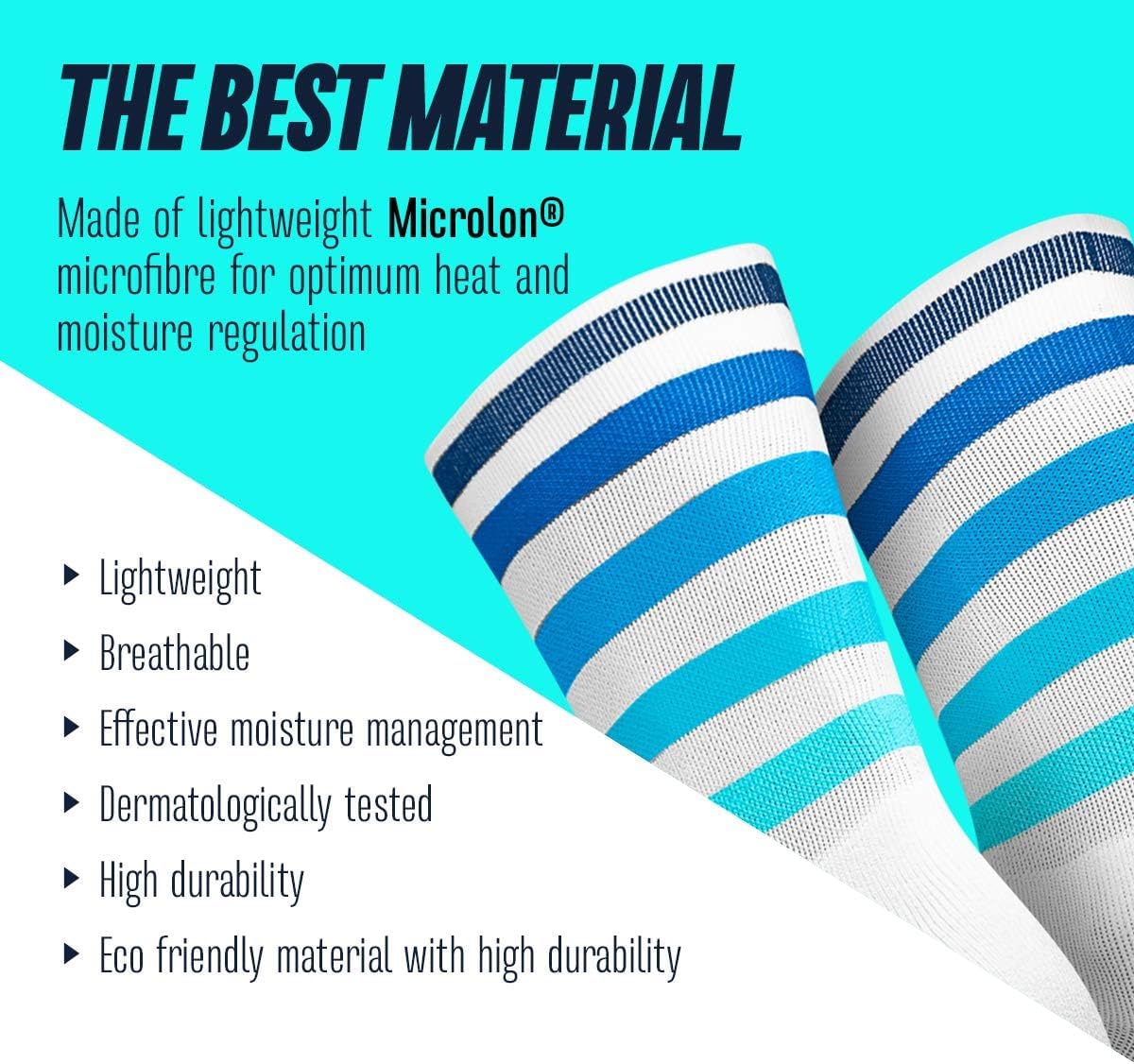 Unbekannte Quadrate gepolsterte Laufsocken, lange, laufende Socken, atmungsaktive Sportsocken mit Anti-Blister-Schutz, Kompressionsstrümpfe, 35-46, Weiß, Benzin, Neongelb – Bild 3