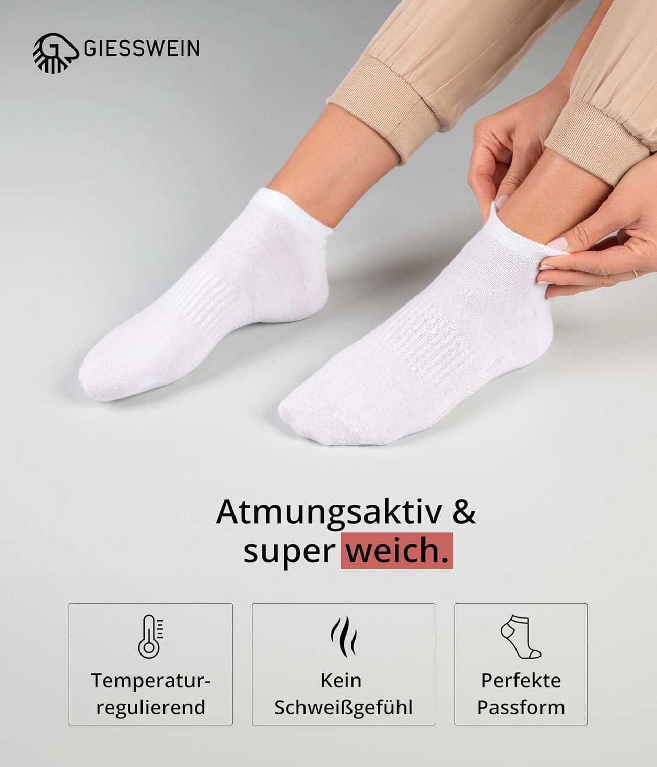 GIESSWEIN Trainer Socks for Men and Women [Pack of – Bild 2