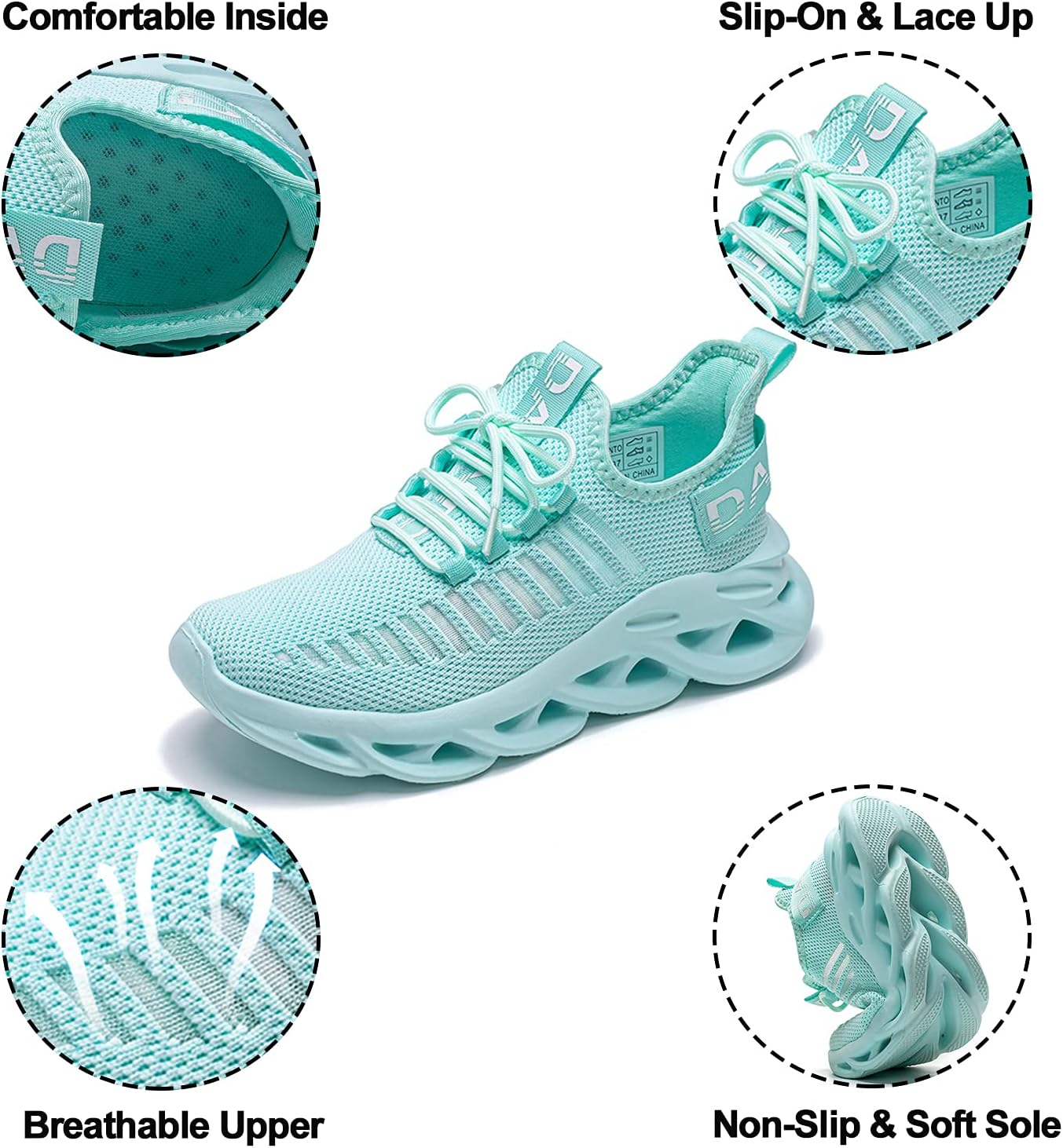 Dannto Herren/Damen-Laufschuhe, Trainer, leichtes, atmungsaktives, rutschfeste Sportschuhe, modisches Fitnessstudio, Fitness, Outdoor, Straßenlaufschuhe – Bild 6