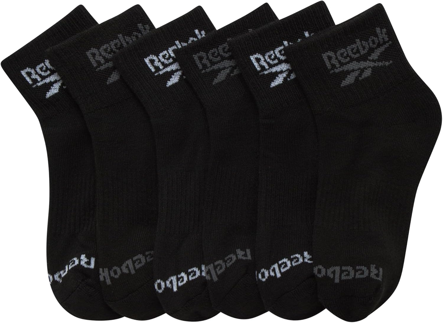 Reebok Boys Komfort gepolstert Viertel Cut Basic Socken (Pack von 6) – Bild 4