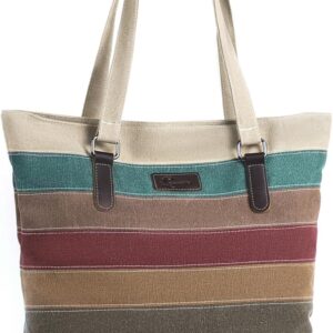 Chereeki Canvas Handtasche Frauen Umhängetasche Frauen lässig große Umhängetasche für Arbeit, Schule, Reisen, Einkaufsmöglichkeiten, mehrfarbige, lässige, lässig