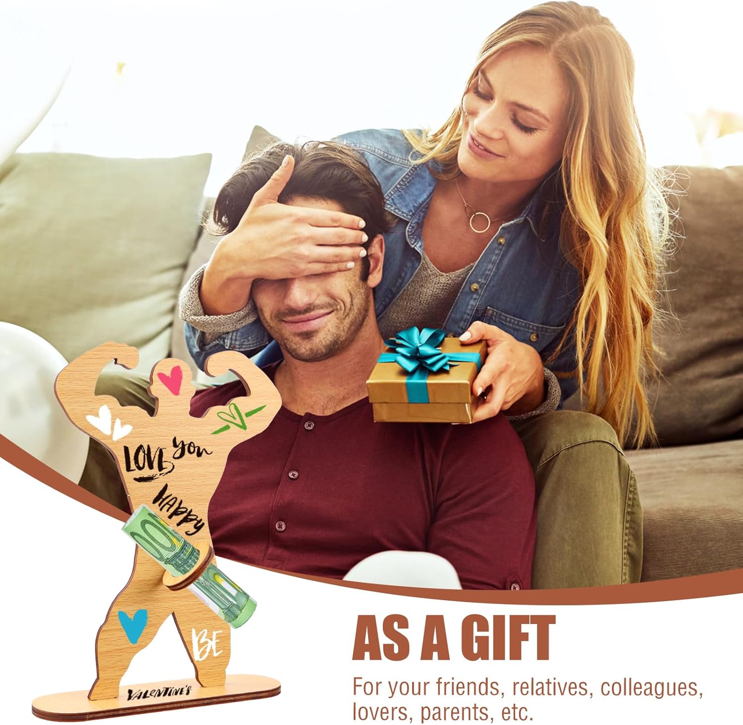 Geburtstagsgeldgeschenk Holz, Fitness, Sport, Muskularmann - Geldgeschenke Geburtstag - Geburtstag Jubiläum - kreative Geldgeschenke zum Jubiläum - Holzgeschenke Freunde Familie (Muscle Man) – Bild 5