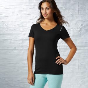 Reebok Sport Essentials PlayDry Damen V-Ausschnitt T-Shirt