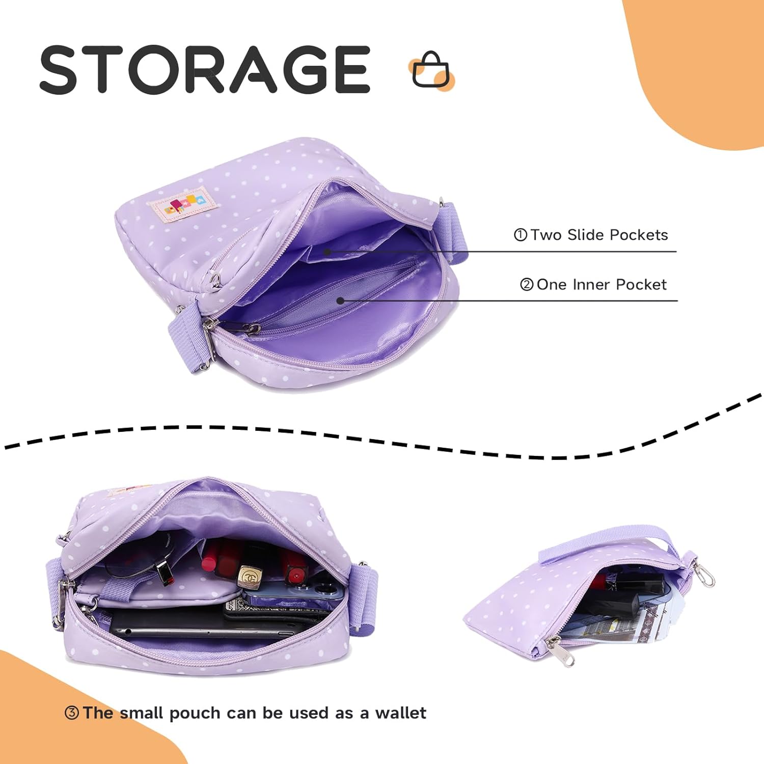 Mygreen Dot Dot -Leinwand -Rucksack / Schultasche, moderne, schöne, leichte Buchtasche für Frauen und Mädchen grau – Bild 5