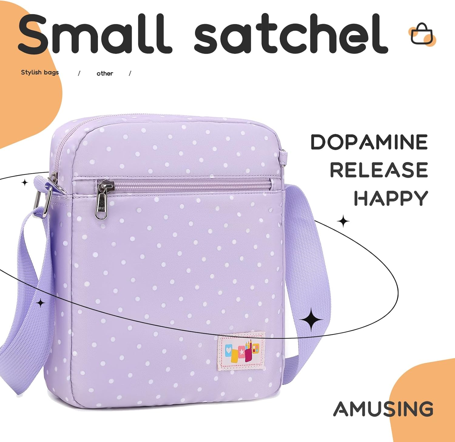 Mygreen Dot Dot -Leinwand -Rucksack / Schultasche, moderne, schöne, leichte Buchtasche für Frauen und Mädchen grau – Bild 7