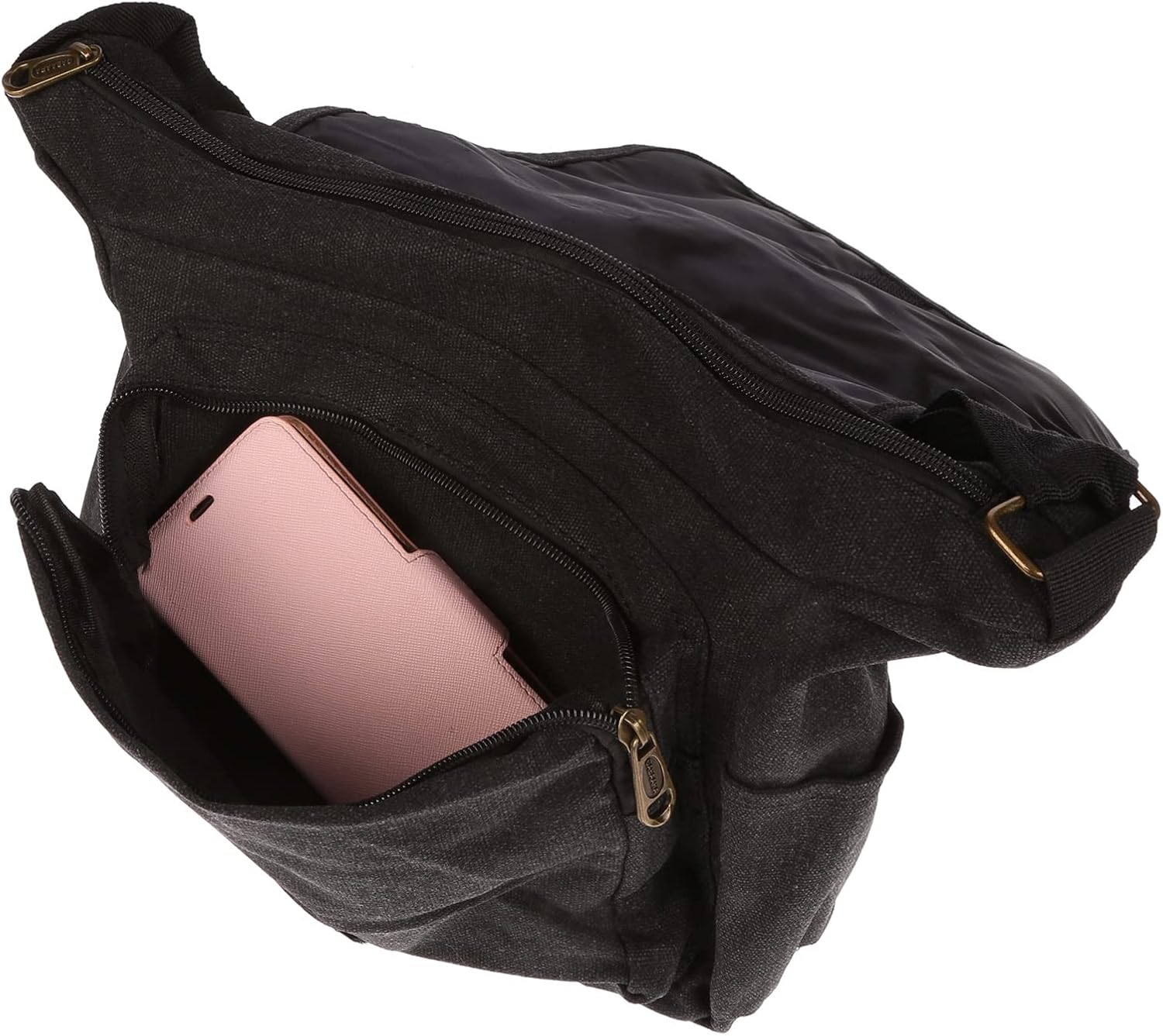 Christian Wippermann Damen -Leinwand -Umhängetasche in verschiedenen Farben, schwarz – Bild 8