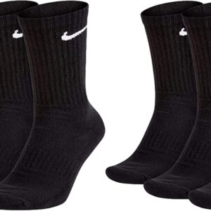 Nike SX7664 Socken, 6 Paare, für Frauen, für Männer, Weiß, Grau, Schwarz, Tennissocken, Sportsocken, Volksöcke, Größe 34 36 38 40 42 44 46 48 50, Farbe: Schwarz, Größe: 38-42