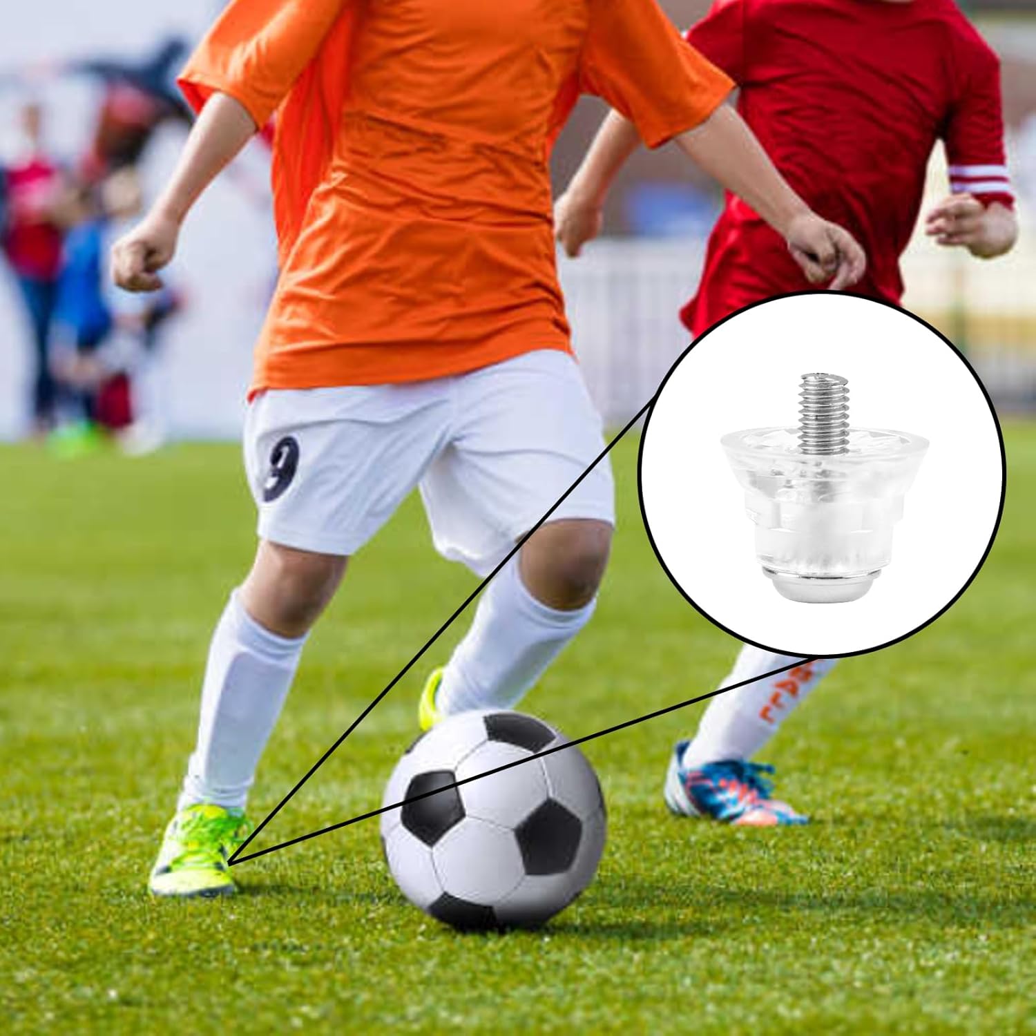 Packung von 12 Ersatzstollen, Fußballstollen Set Football Studs mit Standard -Fadenschraubenstollen für Fußballstiefel Metall Aluminium Plastik Ball Schuhschuhschuhschuh Stollen konische Geställe – Bild 6