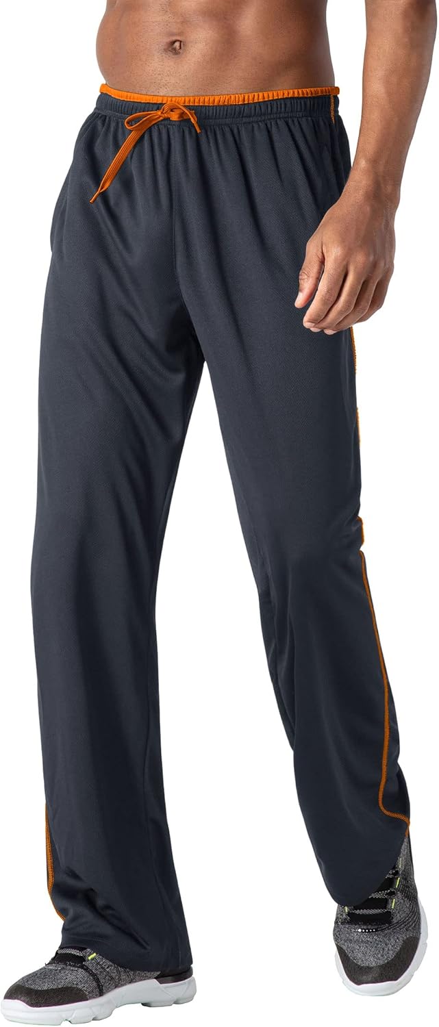Kefitevd Herren leichter Joggingböden mit Reißverschluss in Taschen, offenen Beinmanschetten, Mesh -Stoff, lange, atmungsaktive Sporthosen, weicher Joggingboden – Bild 2