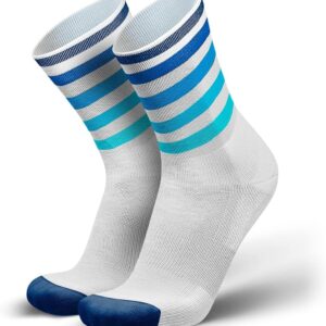 Unbekannte Quadrate gepolsterte Laufsocken, lange, laufende Socken, atmungsaktive Sportsocken mit Anti-Blister-Schutz, Kompressionsstrümpfe, 35-46, Weiß, Benzin, Neongelb
