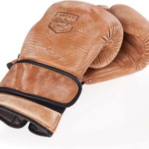 Arttt Vintage -Serie Boxhandschuhe Kowide Leder authentisch Vintage -Look ideal für Sparring, Punch Bag & Pads, für Männer, Frauen und Jugendliche, Handgelenkschutz, umweltfreundliche Verpackung