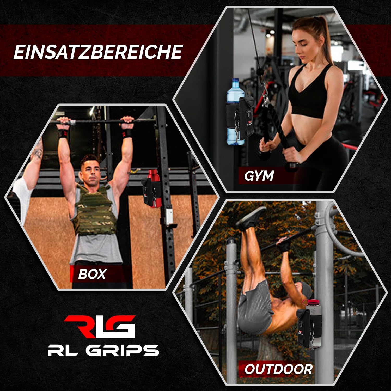 RL Grips® Magnetic Water Flaschenhülle - Beutel mit Magneten für Flaschen, Mobiltelefon, Schlüssel und Zubehör - Mobilfunkhalter im Fitnessstudio - Magnetischer Fitness -Tasche - ideal für Fitnessstudio und CrossFit – Bild 7