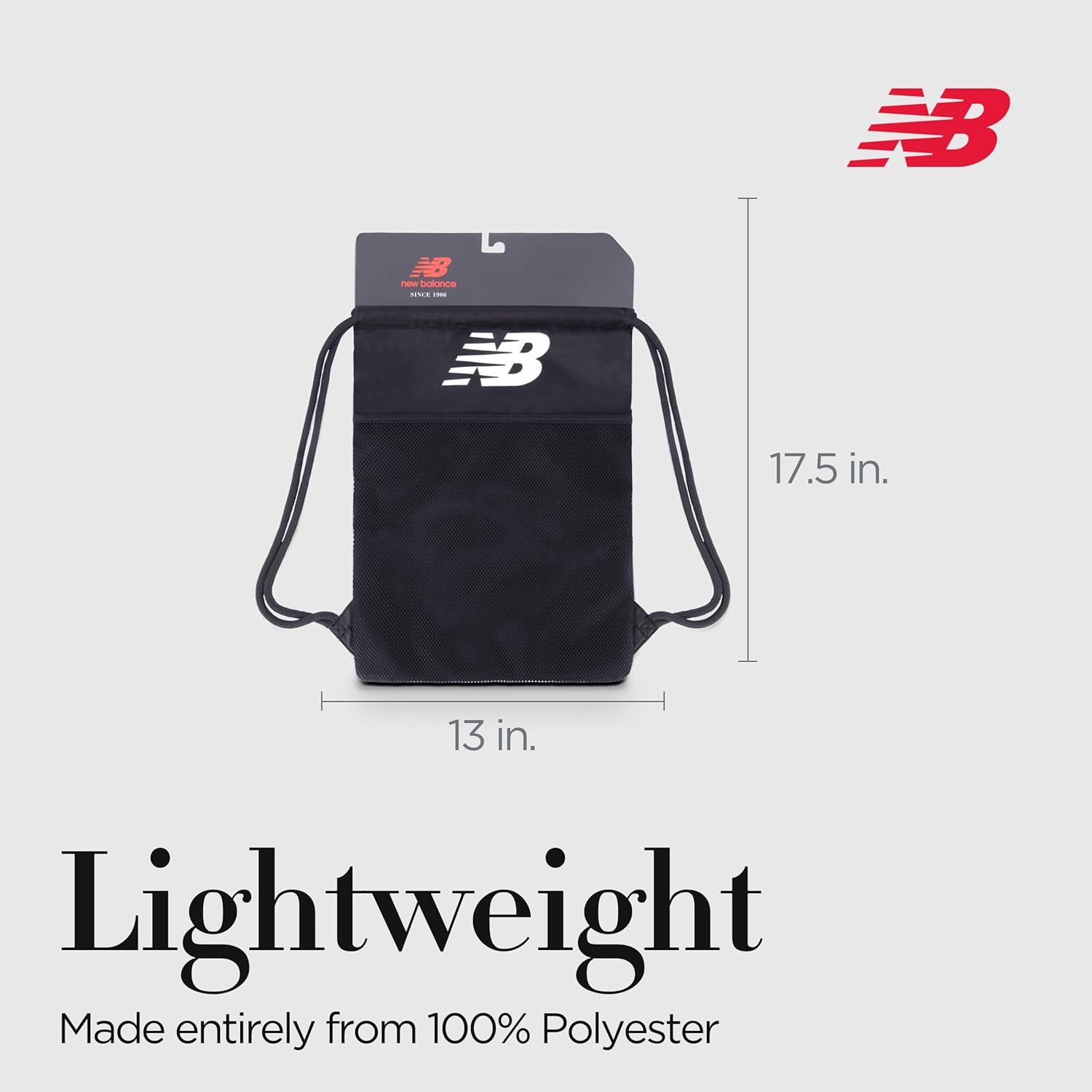 Konzept One New Balance Draw String Rucksack Sport Cinch Gymbag mit Schuhfach – Bild 5