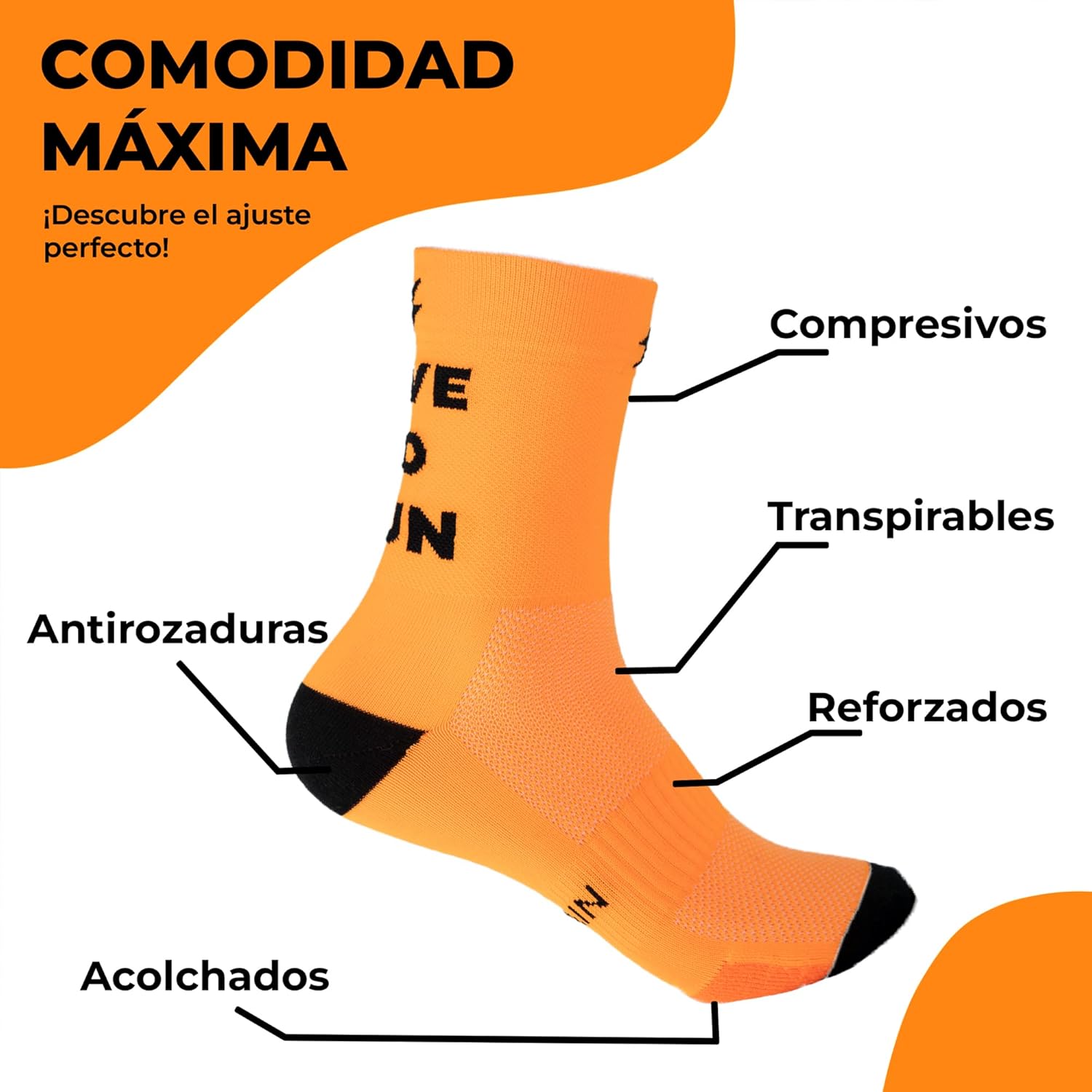 Technische Sportsocken atmungsaktive Drucksocken für Frauen Radsport Fitnessstudio funktionaler Triathlon – Bild 2