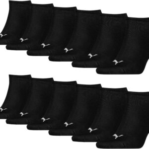 Puma 261080001 Unisex Trainersocken, kurze Socken, Sportsocken, 12 Paare, Farbe: Schwarz, Menge: 12 Paare (4 x Pack von 3), Größe: 39-42, Artikel: -200 Schwarz, Schwarz, Schwarz, schwarz