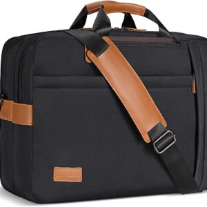 Estarer Cabrio Rucksack Laptop Bag Umhängetasche 17/17,3 Zoll Business -Tasche für Büro/Schule/Reisen Schwarz, Schwarz, Geschäft