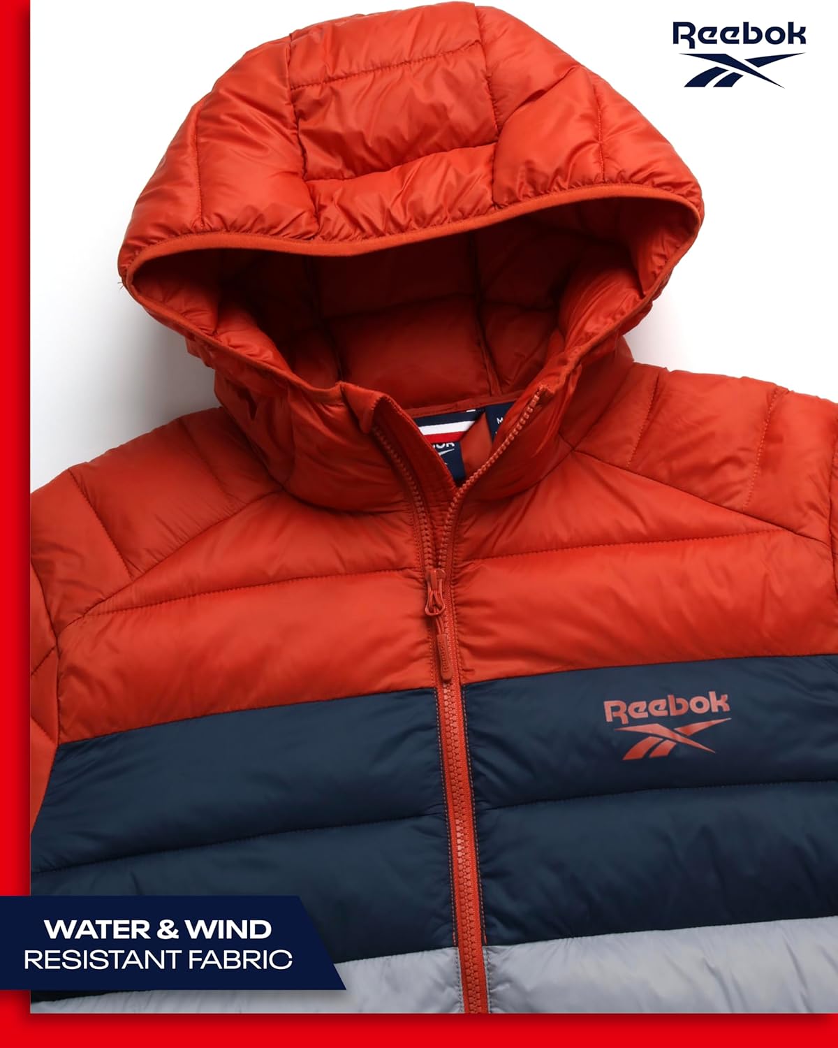 Reebok Mens Packbares wetterfestes Gletscherschild gestapfe Jacke isolierte Kapuzenjacken für Männer (S-XL) – Bild 4