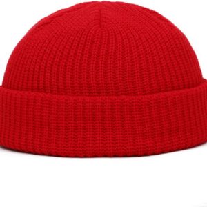 Faringoto Winter warme Mützen Freizeitkurzer Thread Hip Hop Hut erwachsene Männer Frauen rot eins Größe, rot
