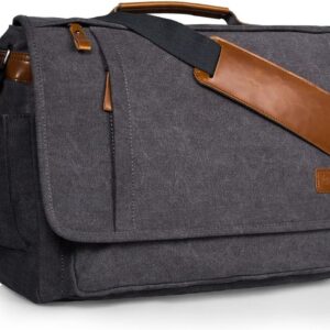 Estarer Carry Bag/Laptop -Tasche 14/15,6–17/17,3 Zoll für Arbeit, Universität, einfache Leinwand, Grau, Grau