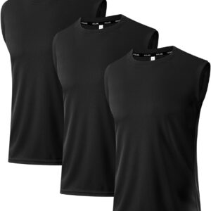 Holure Herren 3- oder 5 -Pack -Tanktop -Tanktop Schnell trocken ärmellose Muskelhemd reflektierende Streifen Funktionales Hemd