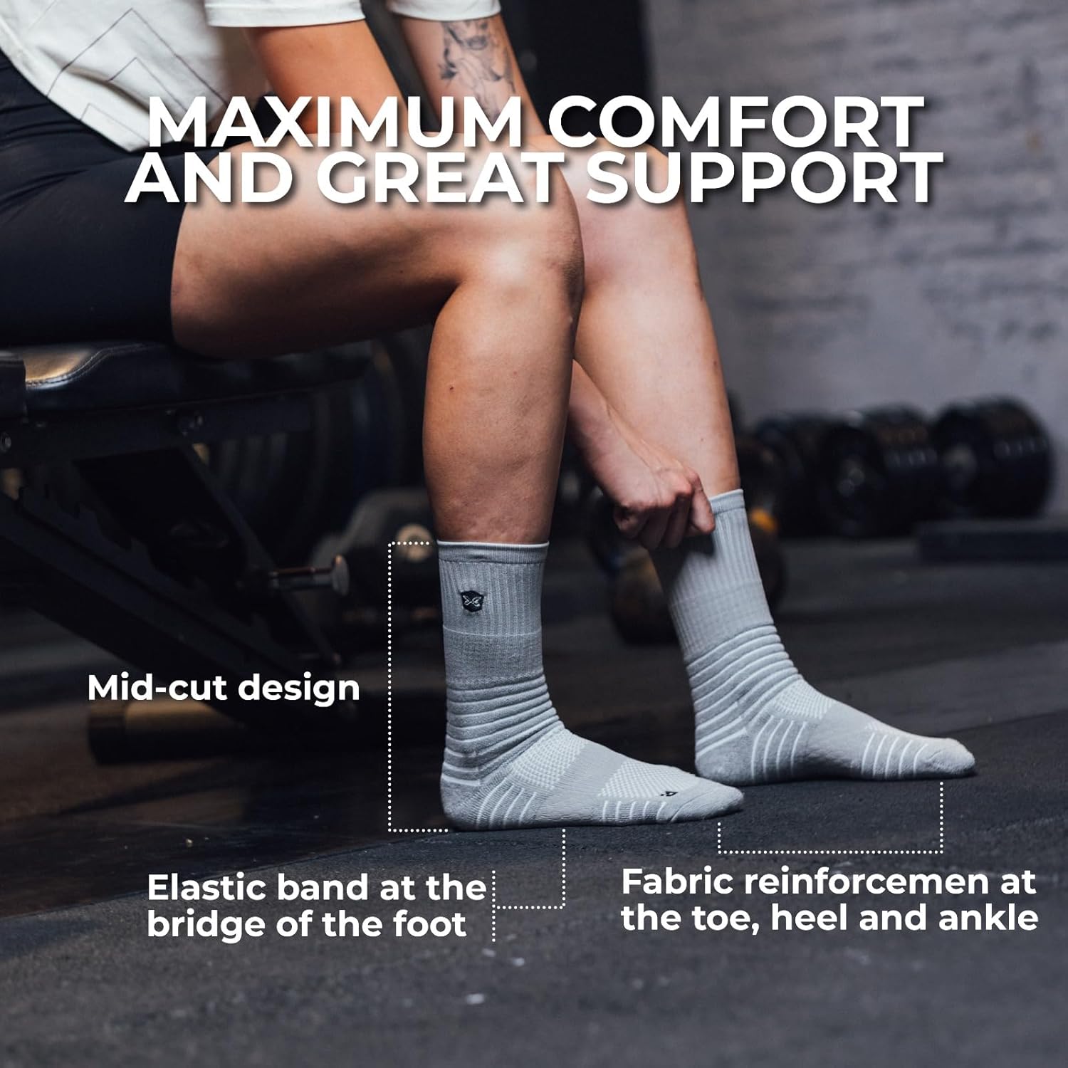 Picsil Sportsocken, ideal für Laufen, Fitnessstudio, Padel, Radfahren, Basketball, Cross -Training, Hochsportsocken für Männer und Frauen – Bild 2