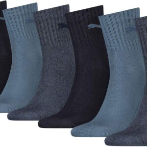 Puma, Unisex -Socken, Kurzfilm, Crew, Pack von 3 (Unisex Short Crew Socken Basic SportsOcken 6er Pack) – Denim Blue (460), Größe: 47-49