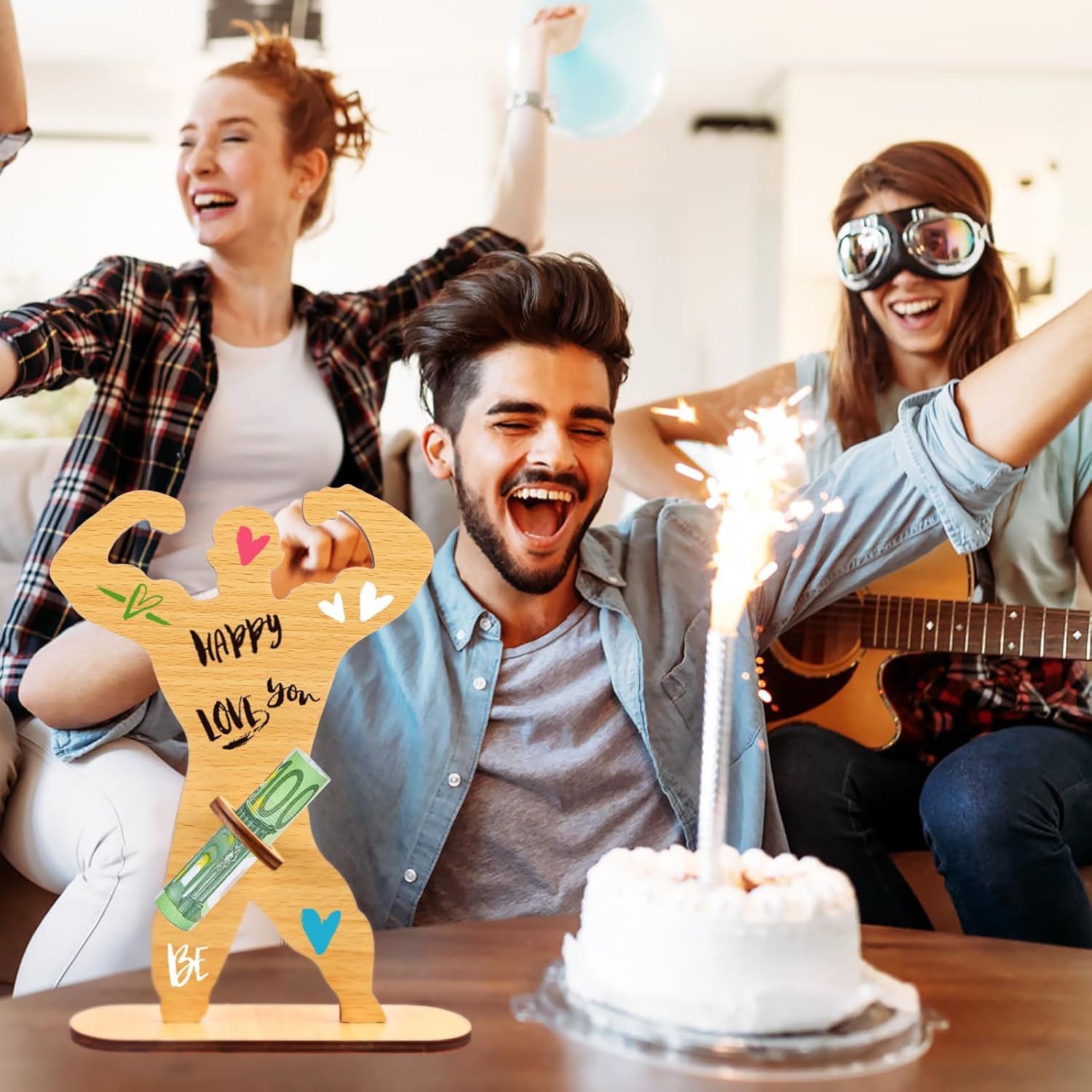 Geburtstagsgeldgeschenk Holz, Fitness, Sport, Muskularmann - Geldgeschenke Geburtstag - Geburtstag Jubiläum - kreative Geldgeschenke zum Jubiläum - Holzgeschenke Freunde Familie (Muscle Man) – Bild 7