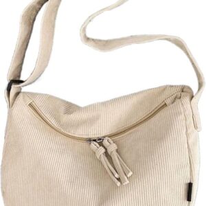 Sinmiuanime -Leinwand Messenger -Tasche, Mode -Umhängetasche, Crossbody -Tasche, Schul -Rucksack, einfache Einkaufstasche für Männer und Frauen, Creme weiß, Weiß