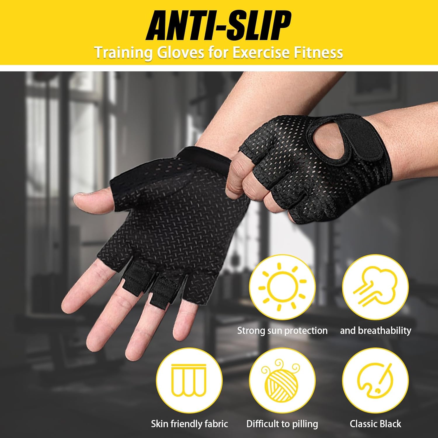 Sangfun -Handschuhe für Fitness, atmungsaktive Trainingshandschuhe, Krafttrainingshandschuhe, Fitnesshandschuhe Männer Frauen, atmungsaktives Mesh -Fahrradhandschuhe im Freien – Bild 6