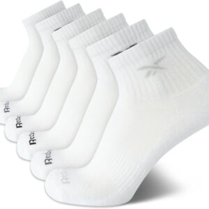 Reebok Mens atmungsable gepolsterte bequeme Viertel -Cut -Socken 6 Pack