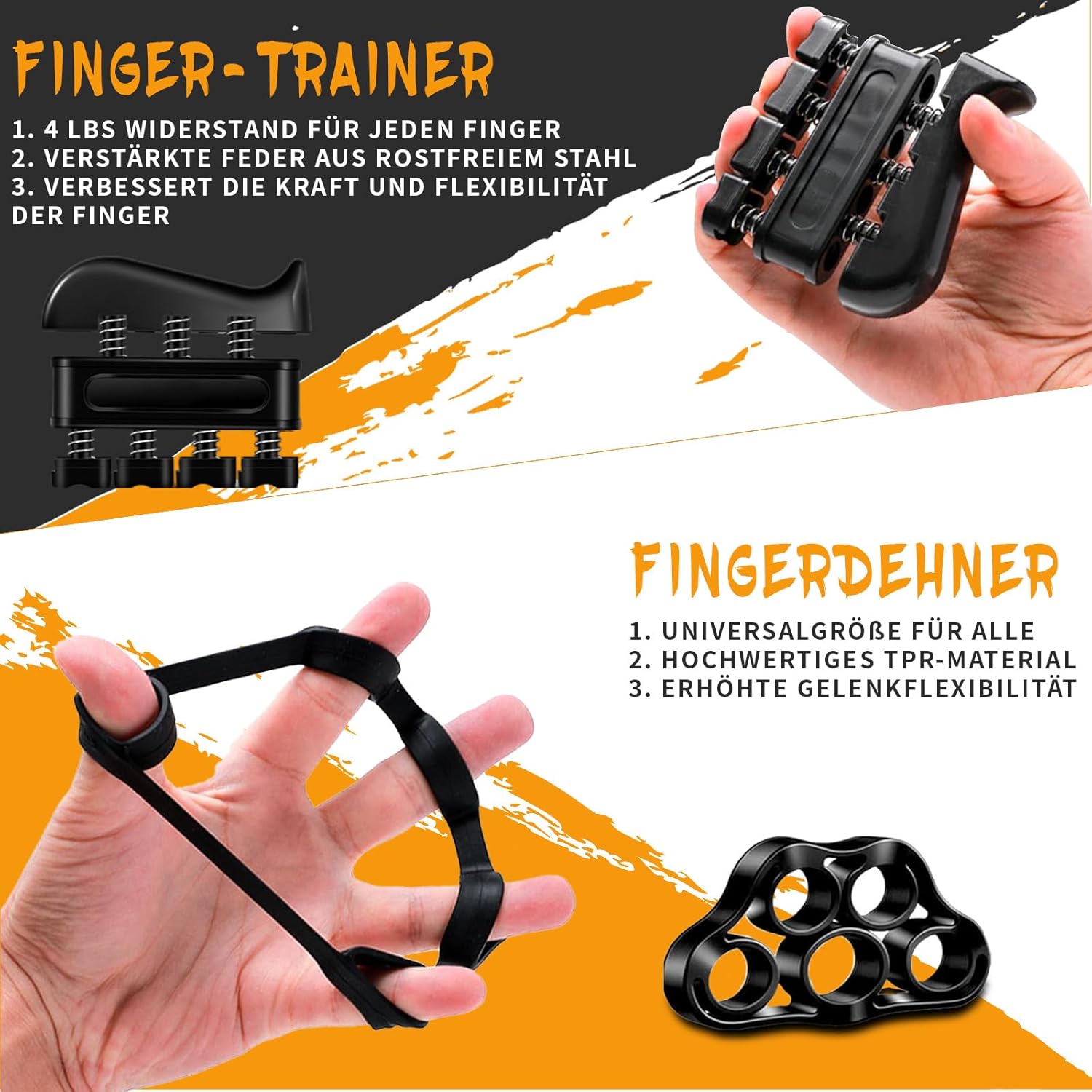 Handtrainer, Fingertrainer, Unterarm Trainer, Griffstärke, Packung von 6, einstellbar – Bild 5