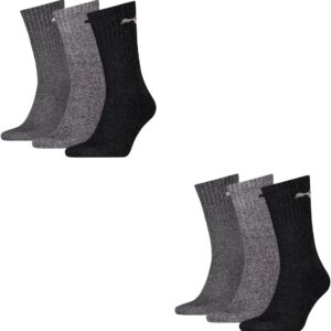 Puma Unisex Sports Socken, Cush Crew, 6 Paare, 207 Anthrazit / Grau, 35-38