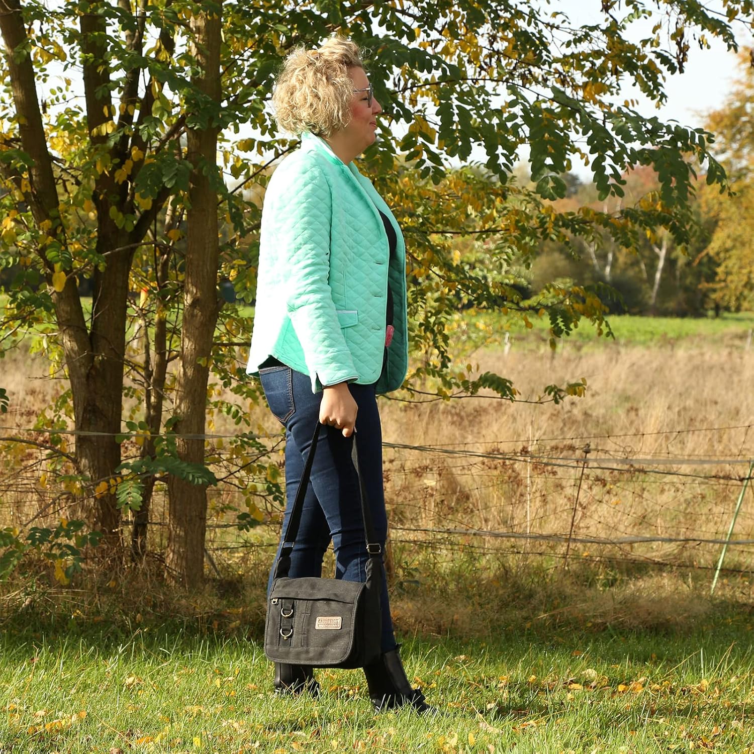 Christian Wippermann Damen -Leinwand -Umhängetasche in verschiedenen Farben, schwarz – Bild 6