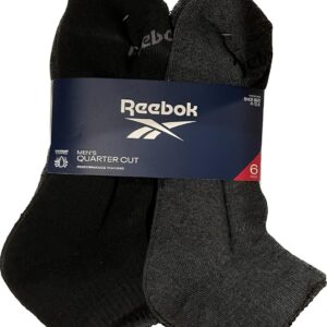 Reebok 6er-Pack Herren-Socken, Viertelschnitt, Größe 39-47, Mehrfarbig, 37.5-46.5 EU