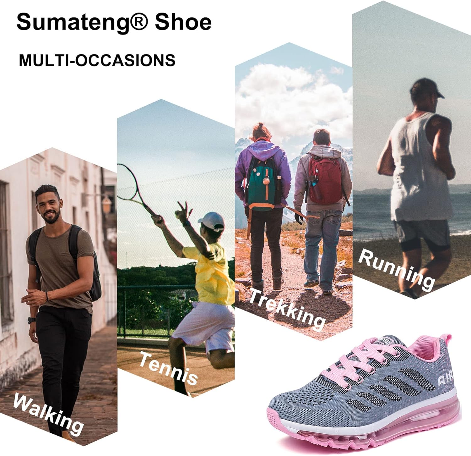 Sumateng Trainer Damen Luftsportschuhe nicht rutsch atmungsaktive Laufschuhe Luftkissen Trainer Leichte Schuhe Sportschuhe Herren-Trainer Herren Trainer – Bild 7