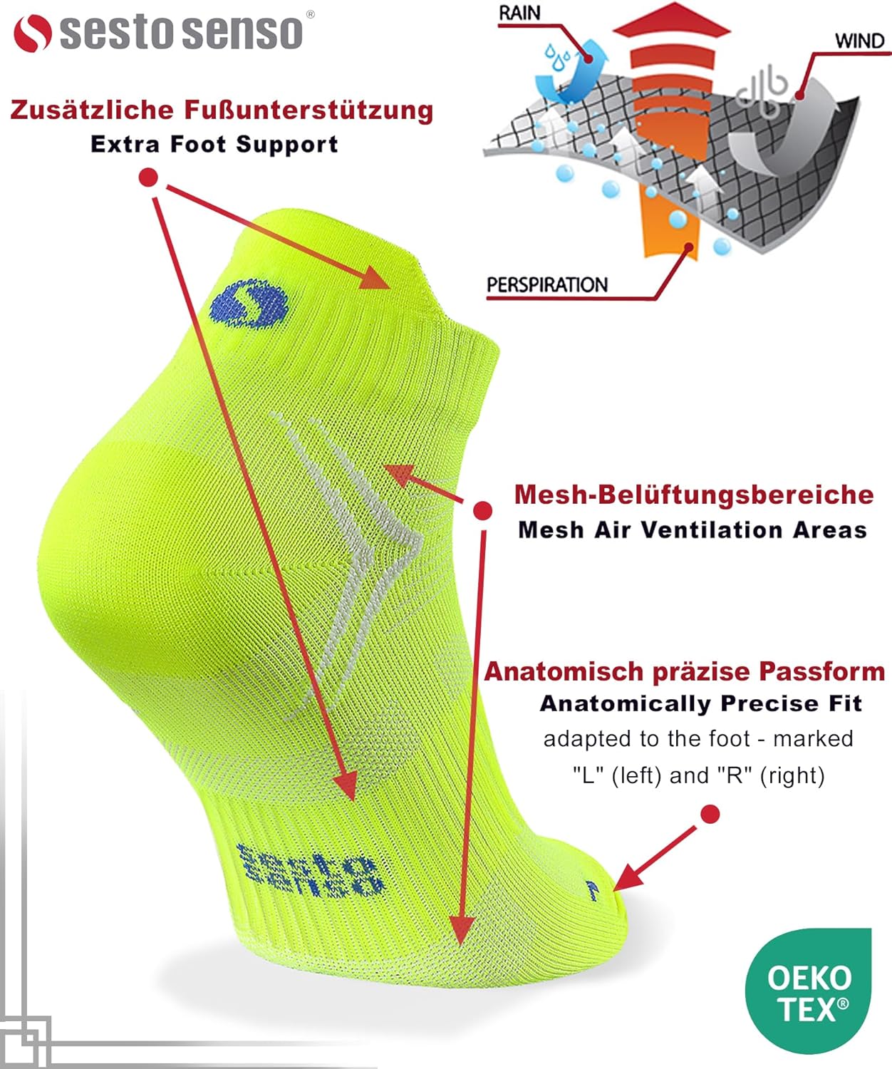 Sesto Senso 4 oder 8 Paar Sportsocken laufen Socken Viertel Männer Frauen Frauen – Bild 5