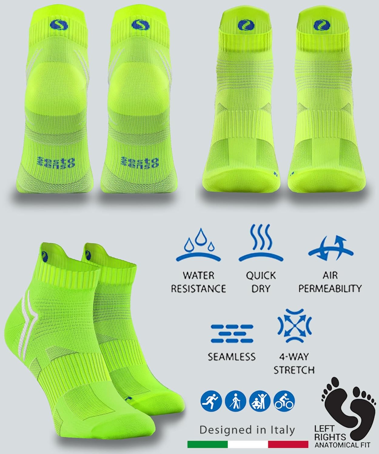 Sesto Senso 4 oder 8 Paar Sportsocken laufen Socken Viertel Männer Frauen Frauen – Bild 4