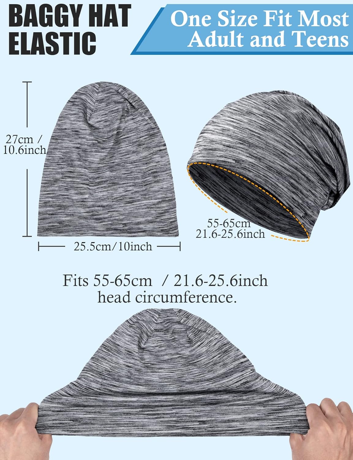 Kiiwah Pack mit 2 Mütze Hut für Männer und Frauen gestreift Slouch Unisex Strick -Mütze für Frühling, Herbst und Winter – Bild 2
