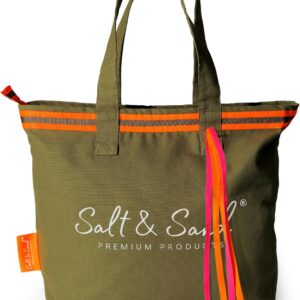 Salz & Sand Die Einkaufstasche Frauen -Leinwandbeutel mit Reißverschluss und innerer Tasche – stilvoller Käufer – Premium -Qualität in Europa – Handtasche mittelgroße Frauen mit mittlerer Größe von Frauen