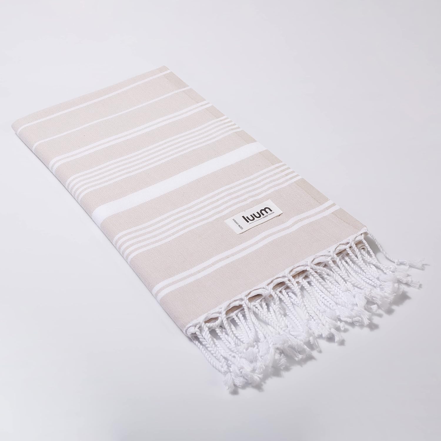 Luum®-Reisetuch, Hammamhandtuch im Freien, Strandtuch, Badetuch, Sport, Sauna Kilt, dünn, leicht, schnell trocknen, beige (besser als ein Mikrofasel-Handtuch), 95 x 160 cm – Bild 2