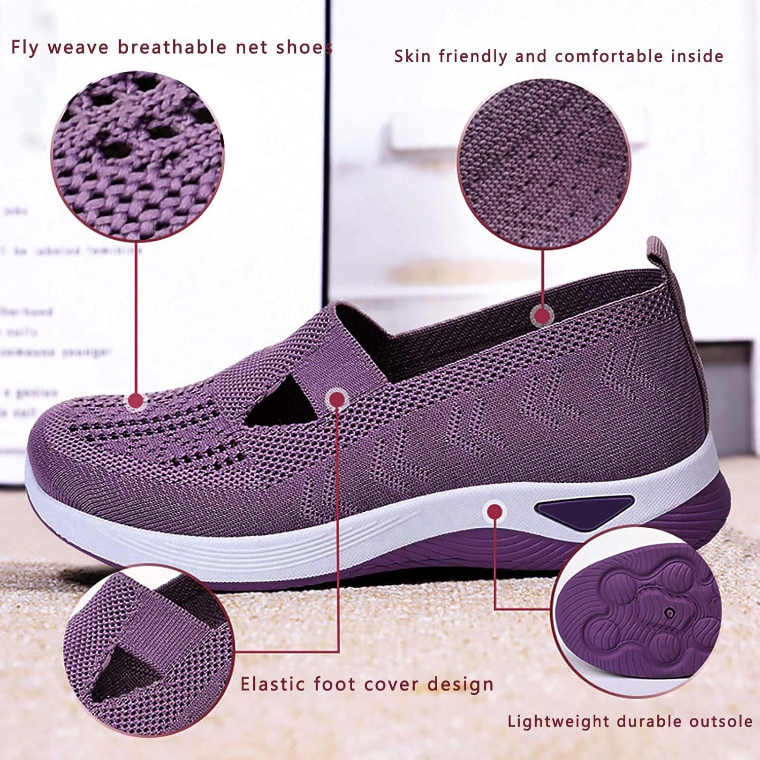 Orthopädische Schuhe Frauen breite h Schwester Sommerschuhe Sommer Leicht Wanderschuhe bequeme Trainer atmungsaktivem Mesh Memory Schaum Sandalen Frauen Frauen – Bild 7