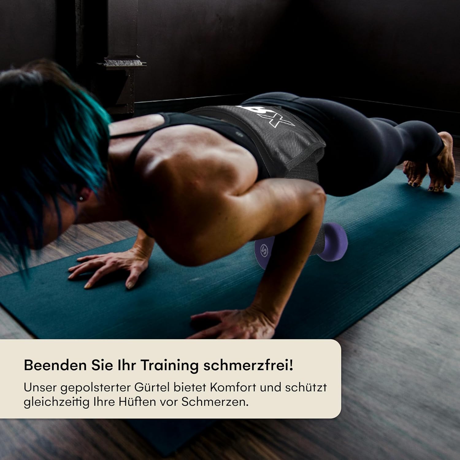 POWRX einstellbare Hüftschub -Gewichtshebegürtel für Hanteln - bequemes und vielseitiges Fitnessstudio - für Männer und Frauen - Anfänger und Fortgeschrittene - Maximale Last 100 kg - Schwarz – Bild 6