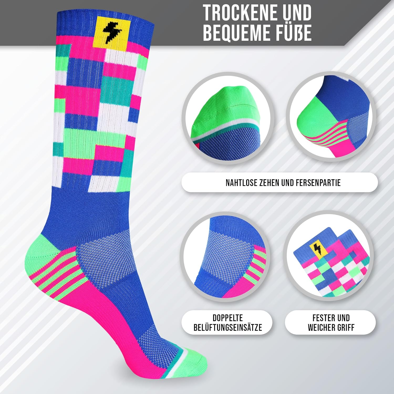 Epische Ray Sports Socken für Männer und Frauen - ideale Socken für Laufen, Basketball, Radfahren und Padel Socken – Bild 2