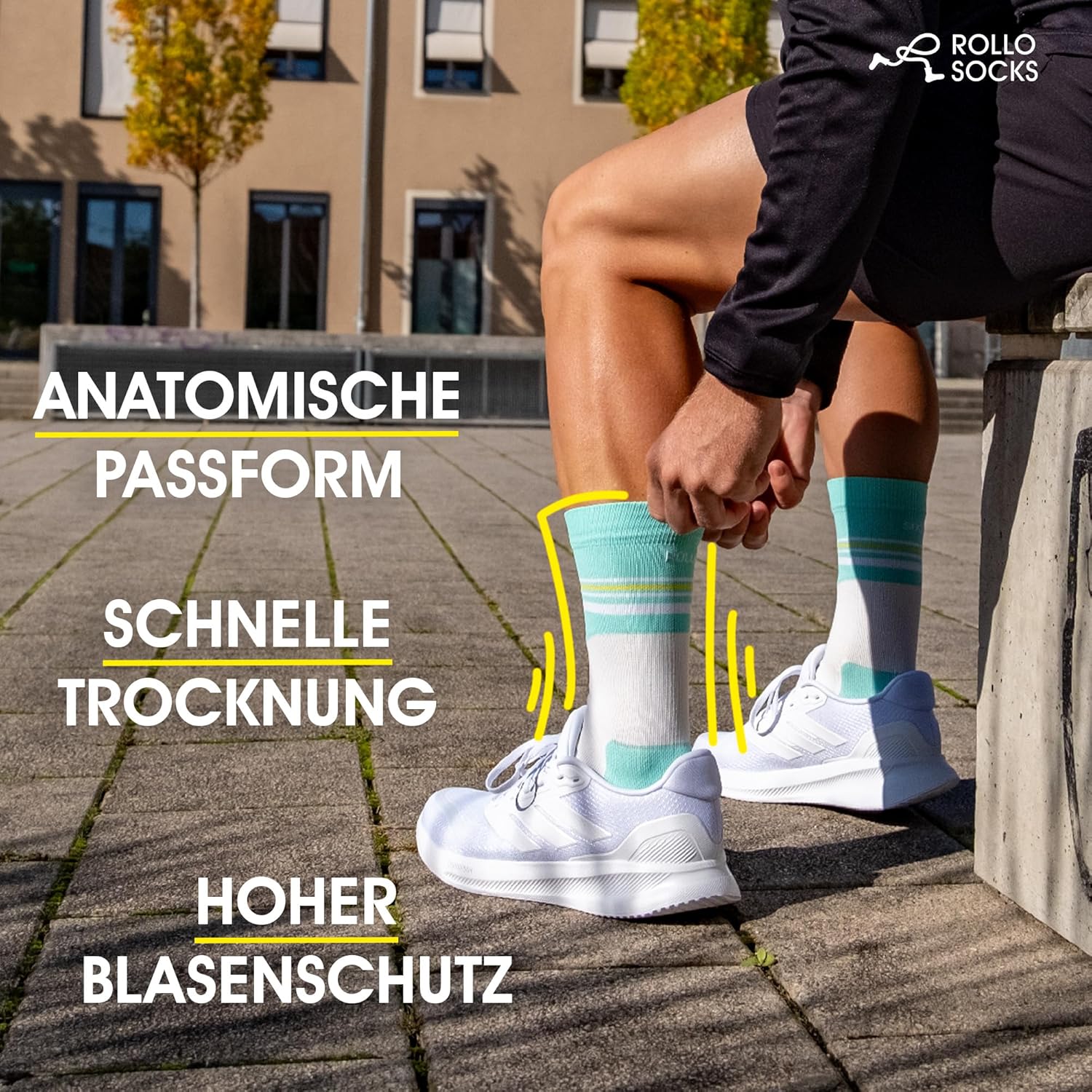 Rollo -Socken läuft 2.0 - Ausführen von Socken mit gezielter Komprimierung, Laufen, Knöchelunterstützung, Verbands -Knöchelsportsocken – Bild 4