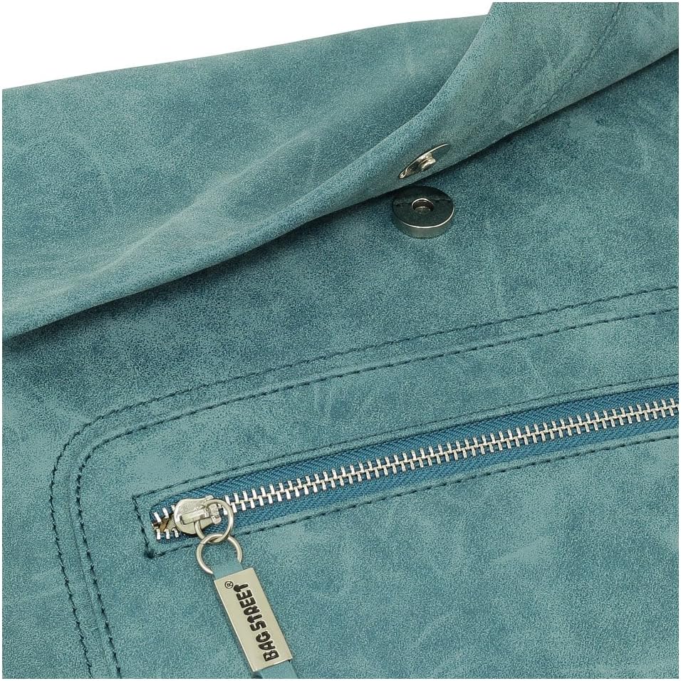 Handtasche Geschenkset, Umhängetasche, Wildlederimitation, gebrauchter Look, verschiedene Farben Blau – Bild 4