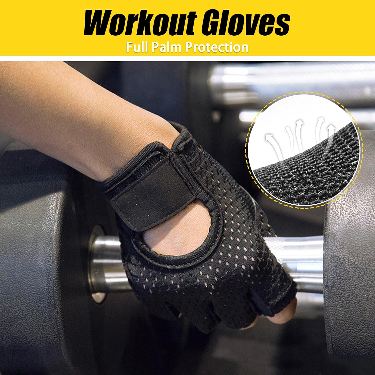 Sangfun -Handschuhe für Fitness, atmungsaktive Trainingshandschuhe, Krafttrainingshandschuhe, Fitnesshandschuhe Männer Frauen, atmungsaktives Mesh -Fahrradhandschuhe im Freien – Bild 4