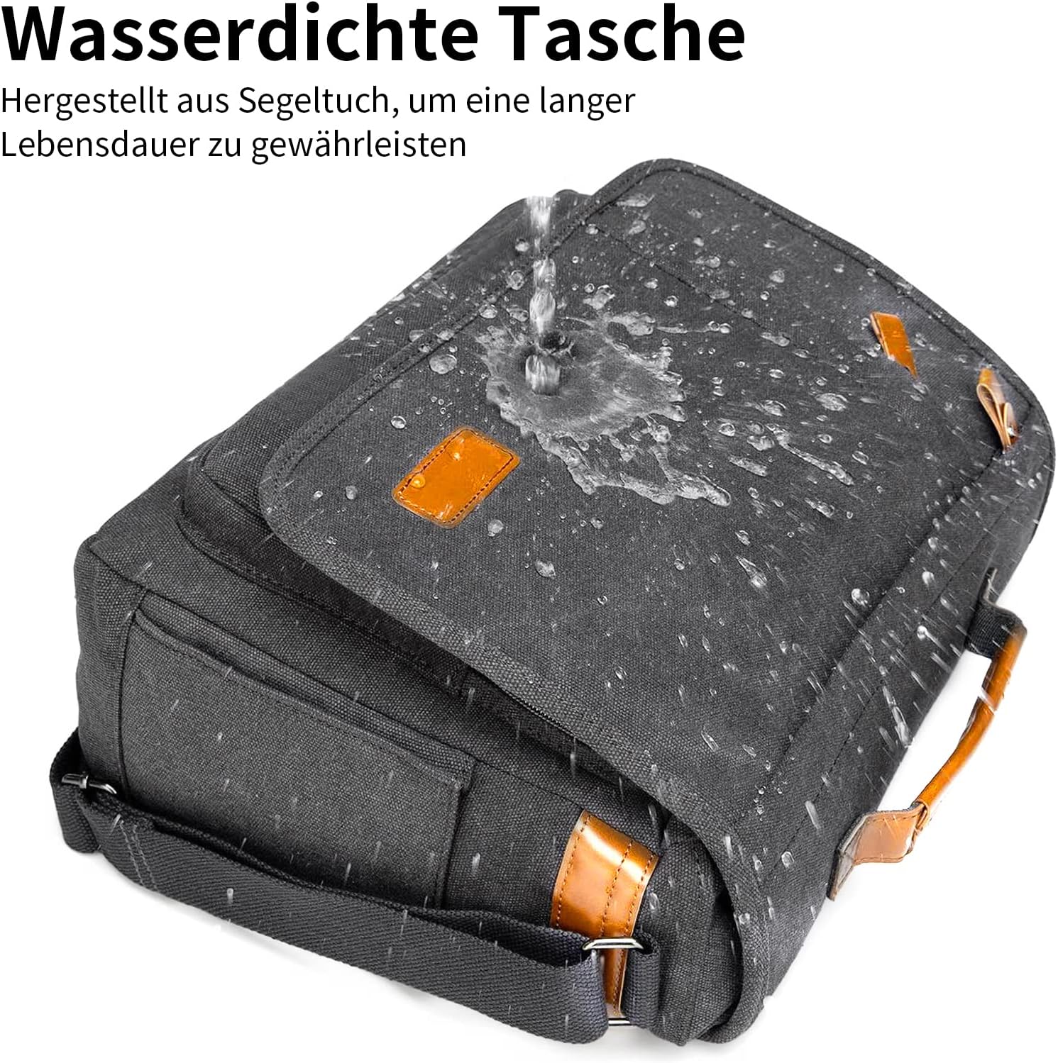 Estarer Carry Bag/Laptop -Tasche 14/15,6–17/17,3 Zoll für Arbeit, Universität, einfache Leinwand, Grau, Grau – Bild 4